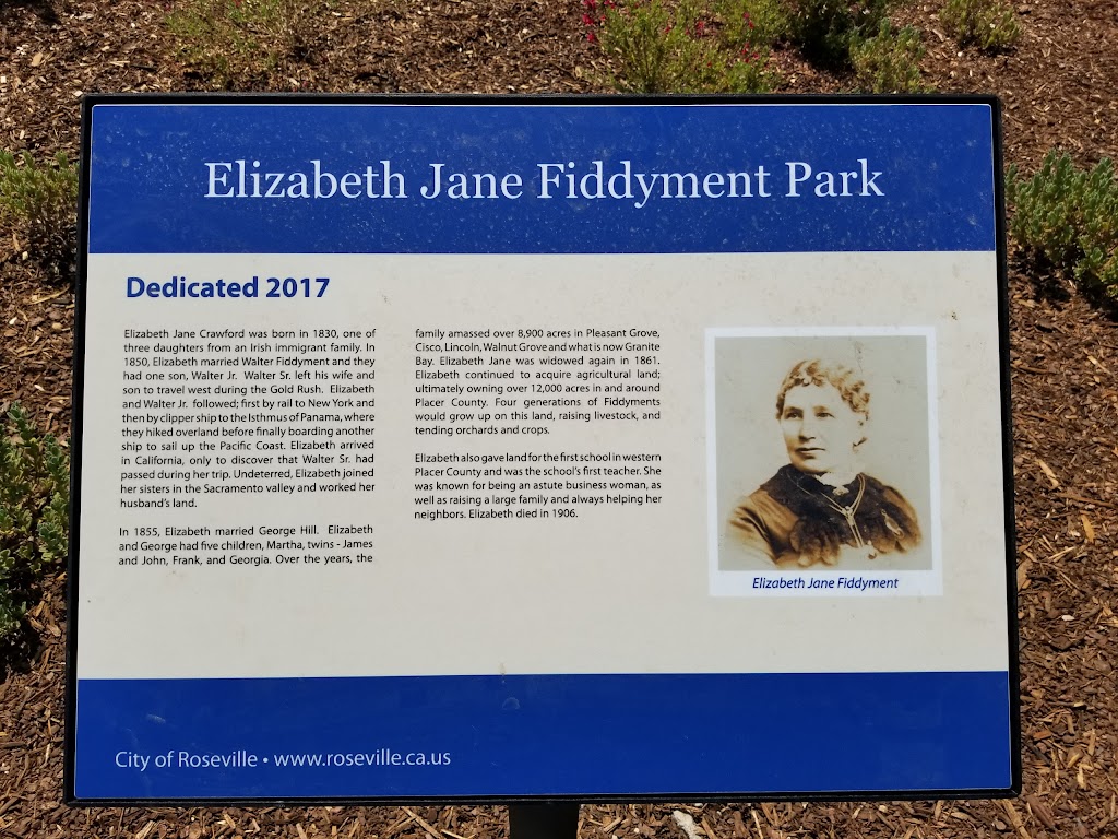 Elizabeth Jane Fiddyment Park | 1025 Makeway St, Roseville, CA 95747, USA | Phone: (916) 367-8403