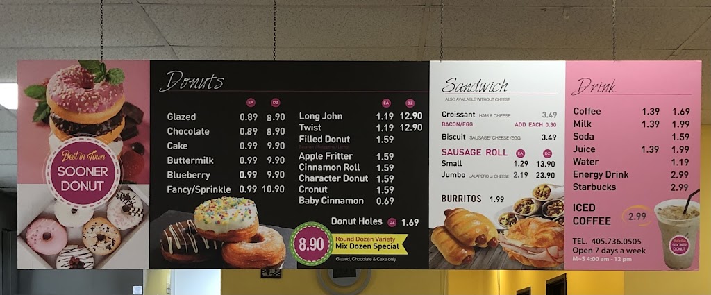 Sooner Donuts | 9000 S Sooner Rd, Oklahoma City, OK 73165, USA | Phone: (405) 736-0505