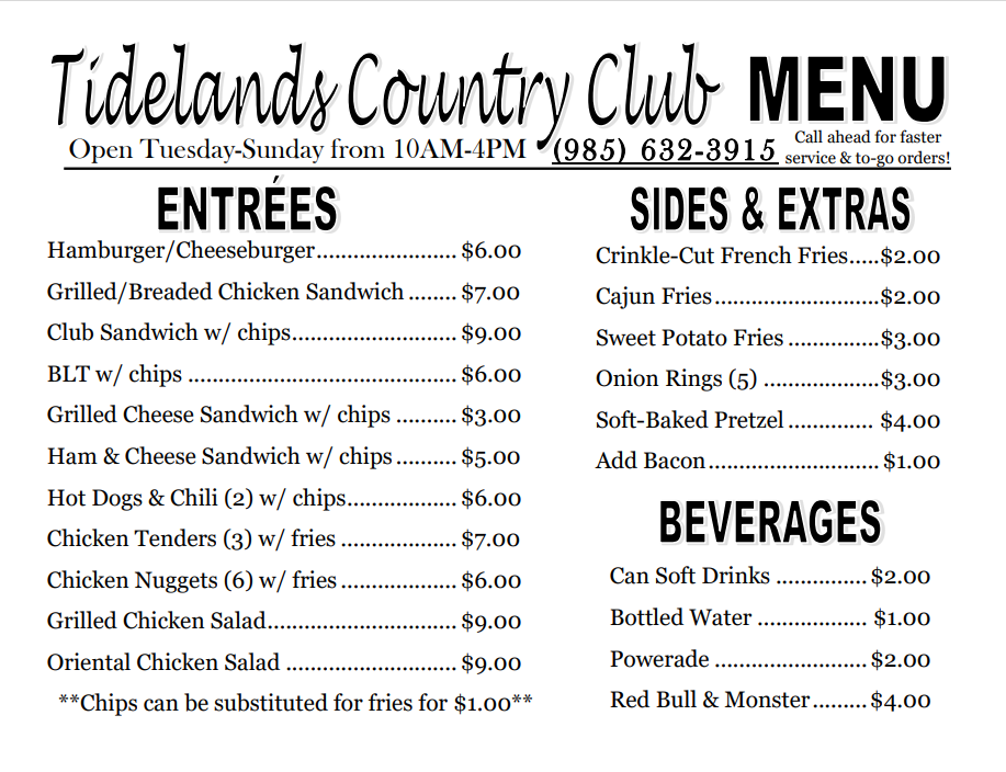 Tidelands Golf and Country Club | 944 E 94th St, Galliano, LA 70354, USA | Phone: (985) 632-3915