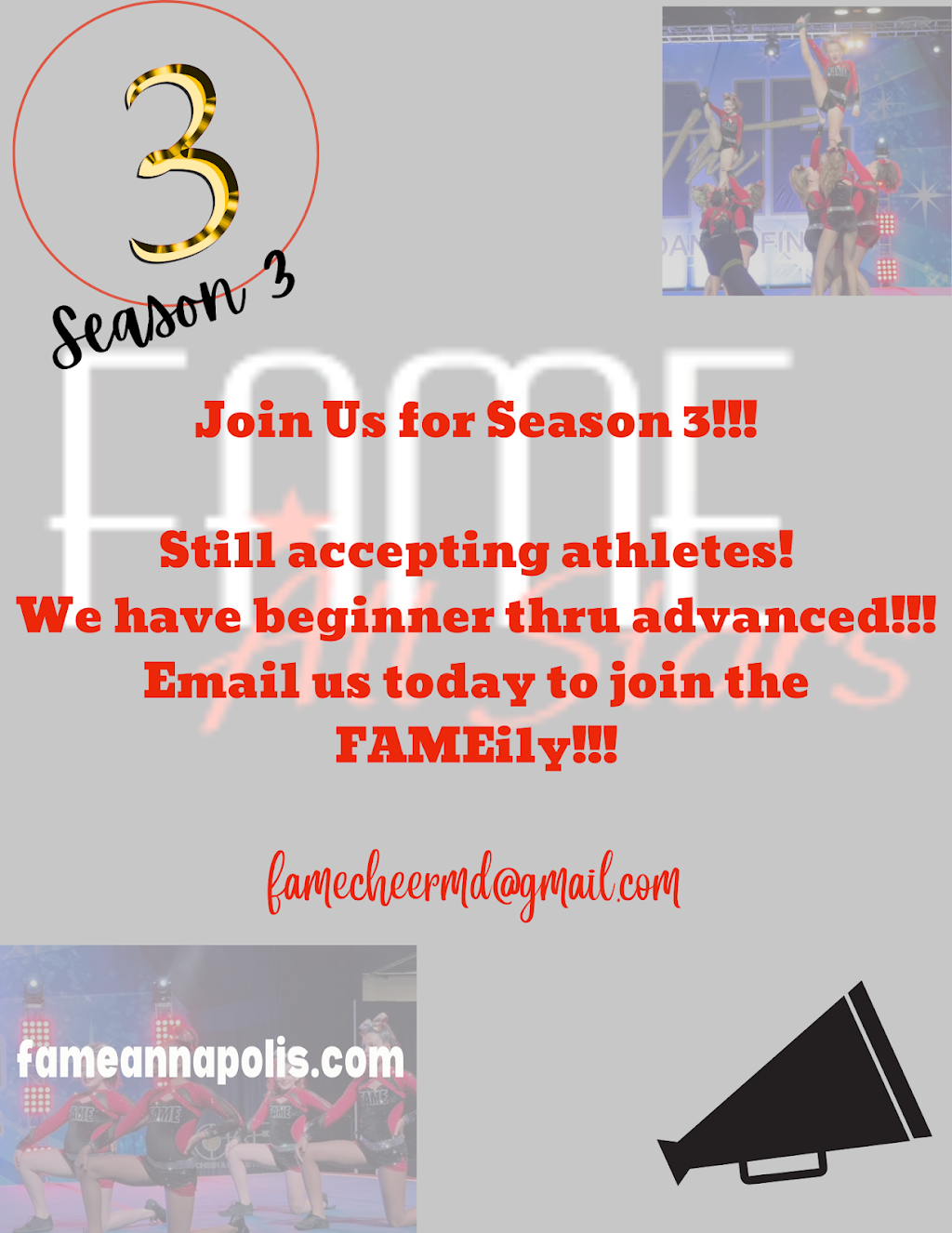 Fame Annapolis All Star Cheer | 2156 Renard Ct, Annapolis, MD 21401, USA | Phone: (610) 812-3345