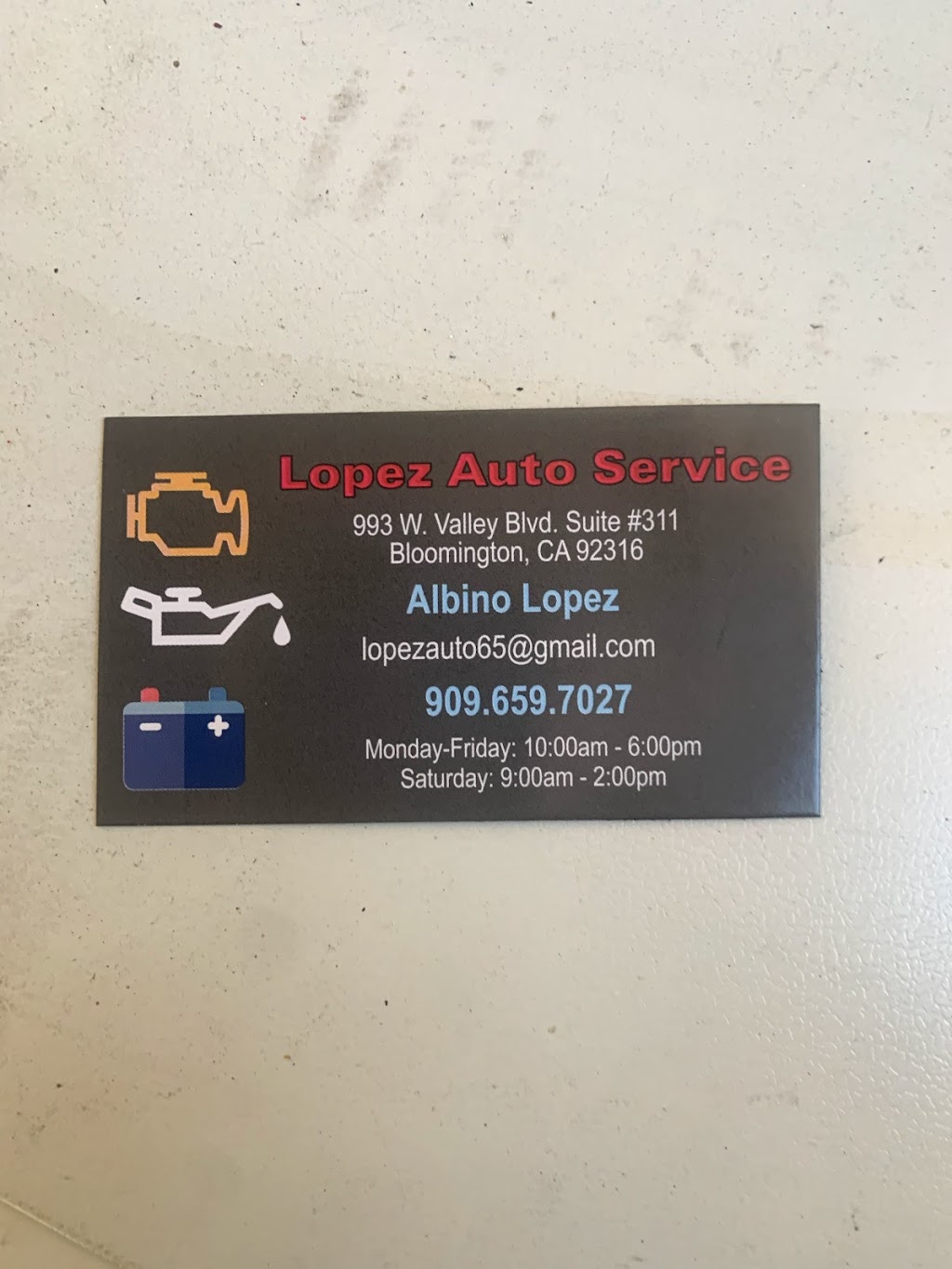 Lopez Auto Service | 993 W Valley Blvd Suite 311, Bloomington, CA 92316, USA | Phone: (909) 659-7027