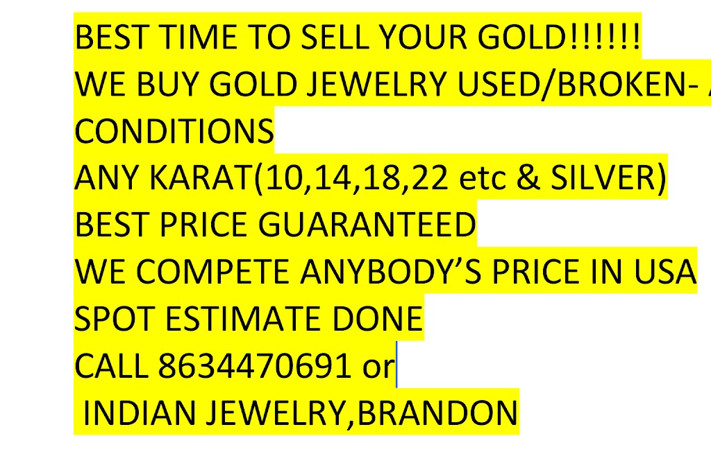 Indian jewelry we buy gold | 225-1A, 225 N Dover Rd, Dover, FL 33527, USA | Phone: (863) 447-0691