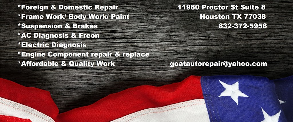 Goat auto repair and body | 11980 Proctor St suite 8, Houston, TX 77038, USA | Phone: (832) 276-5714