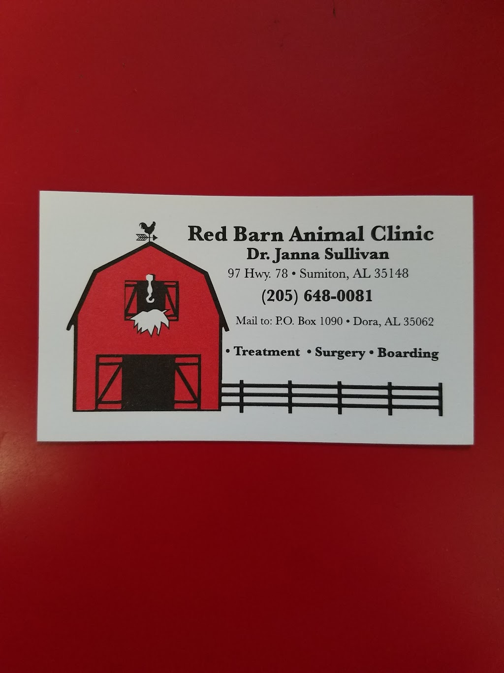 Red Barn Animal Clinic | 97 Hwy 78 E, Dora, AL 35062, USA | Phone: (205) 648-0081