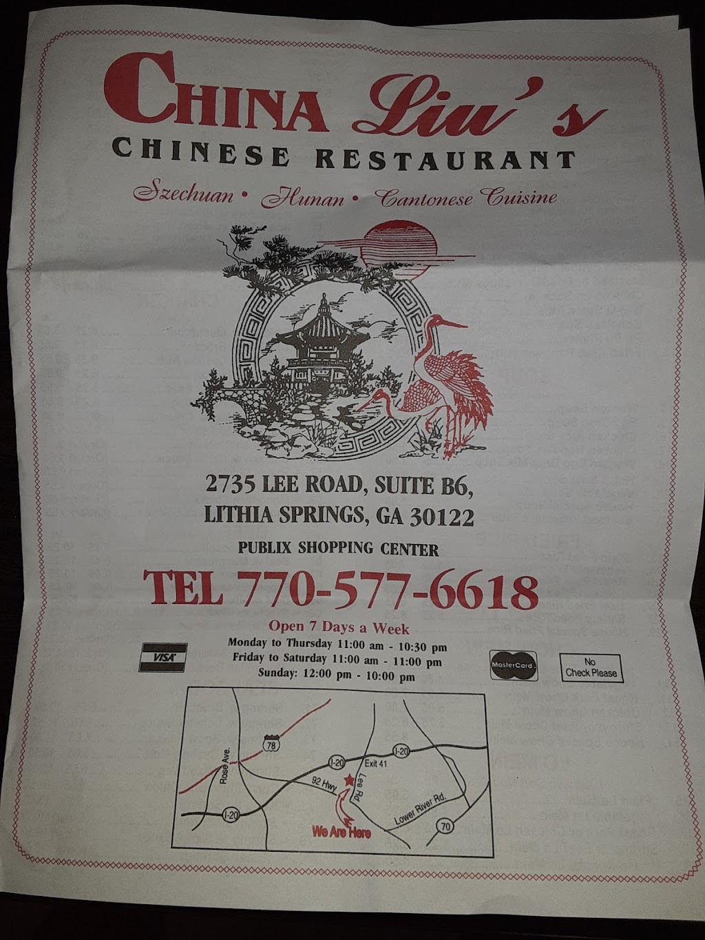 China Lius Chinese Restaurant | 2735 Lee Rd, Lithia Springs, GA 30122, USA | Phone: (770) 577-6618