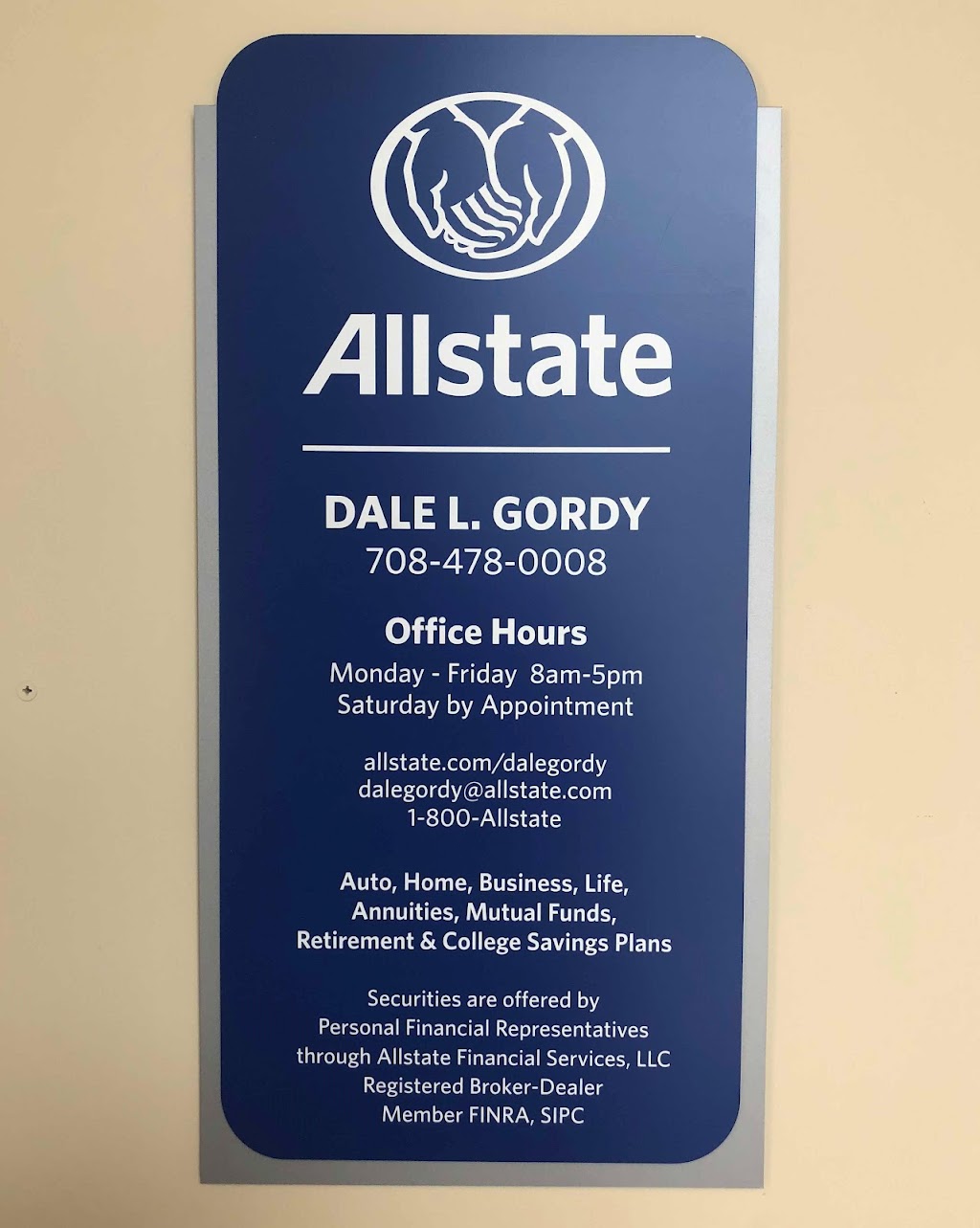 Dale L Gordy: Allstate Insurance | 11041 Front St, Mokena, IL 60448 | Phone: (708) 478-0008
