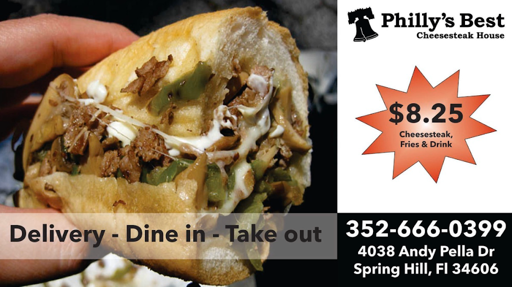 Phillys Best Cheesesteak House | 4038 Andy Pella Dr, Spring Hill, FL 34606 | Phone: (352) 666-0399