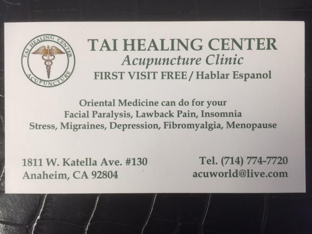 Acupuncture & Natural Herbs (Tai Healing Center) | 1811 W Katella Ave #130, Anaheim, CA 92804, USA | Phone: (562) 405-4348
