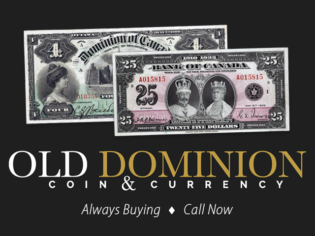 Old Dominion Coin & Currency | 3125 N Service Rd, Vineland Station, ON L0R 2E0, Canada | Phone: (905) 358-2345