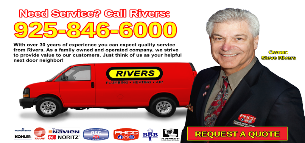 Rivers Plumbing, Heating And Air | 3958 Valley Ave, Pleasanton, CA 94566, USA | Phone: (925) 846-6000