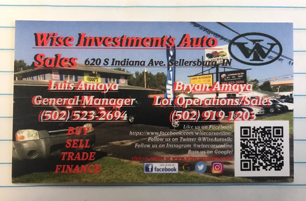 Wise Investments Auto Sales | 620 S Indiana Ave, Sellersburg, IN 47172, USA | Phone: (502) 523-2694