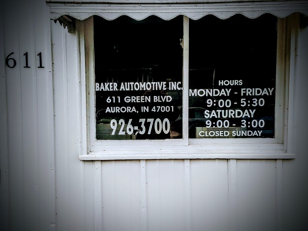 Baker Automotive | 611 Green Blvd, Aurora, IN 47001, USA | Phone: (812) 926-3700