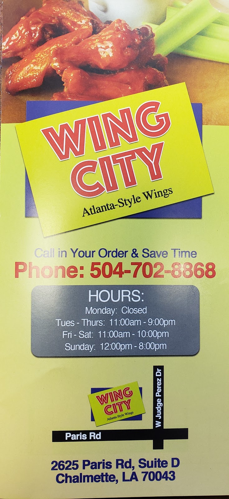 Wing City | 2625 Paris Rd, Chalmette, LA 70043, USA | Phone: (504) 702-8868