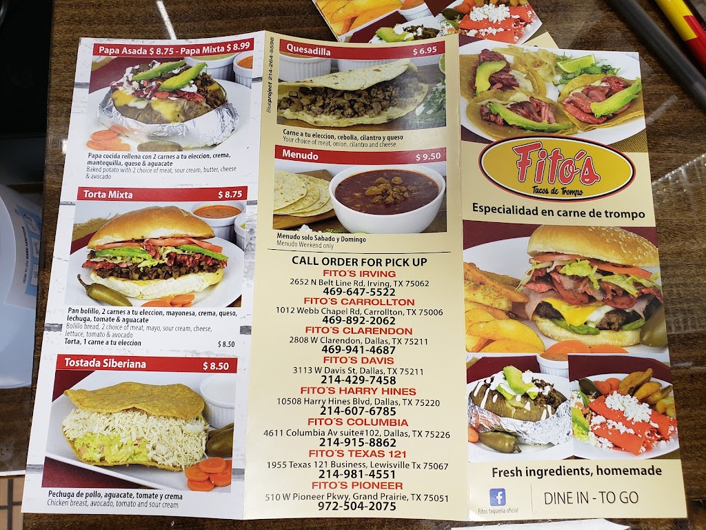 Fitos tacos de trompo | 2652 N Belt Line Rd, Irving, TX 75062, USA | Phone: (469) 647-5522