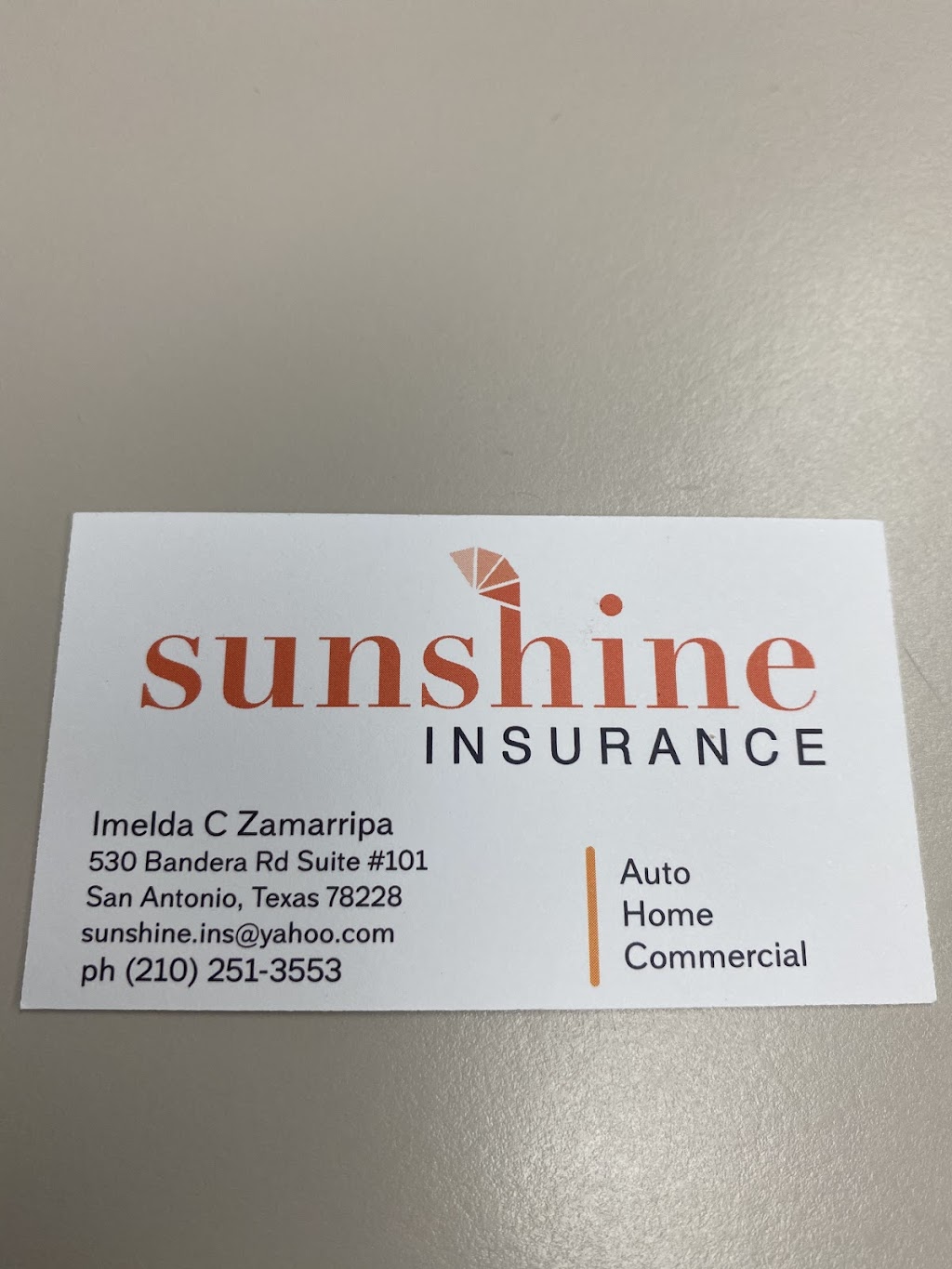 Sunshine Insurance Agency | 530 Bandera Rd suite 101, San Antonio, TX 78228, USA | Phone: (210) 251-3553