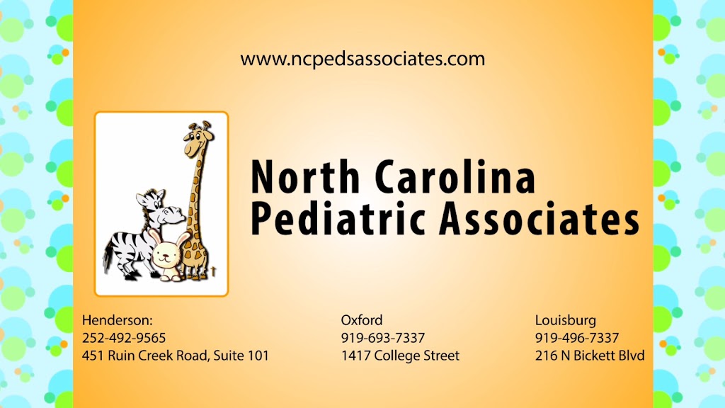 North Carolina Pediatric Associates | 1417 College St, Oxford, NC 27565, USA | Phone: (919) 693-7337