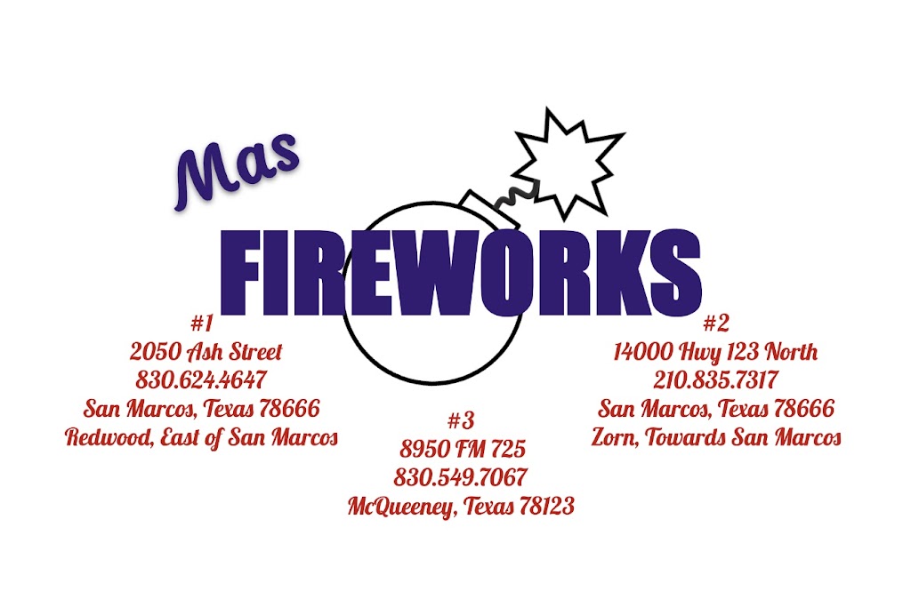 Mas Fireworks | 2050 Ash St, San Marcos, TX 78666, USA | Phone: (210) 835-7317