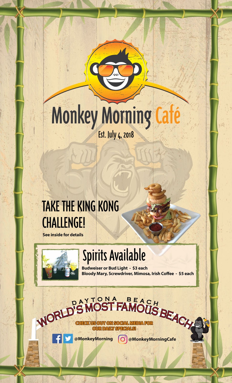 Monkey Morning Cafe | 1728 S Nova Rd, South Daytona, FL 32119, USA | Phone: (386) 238-9045