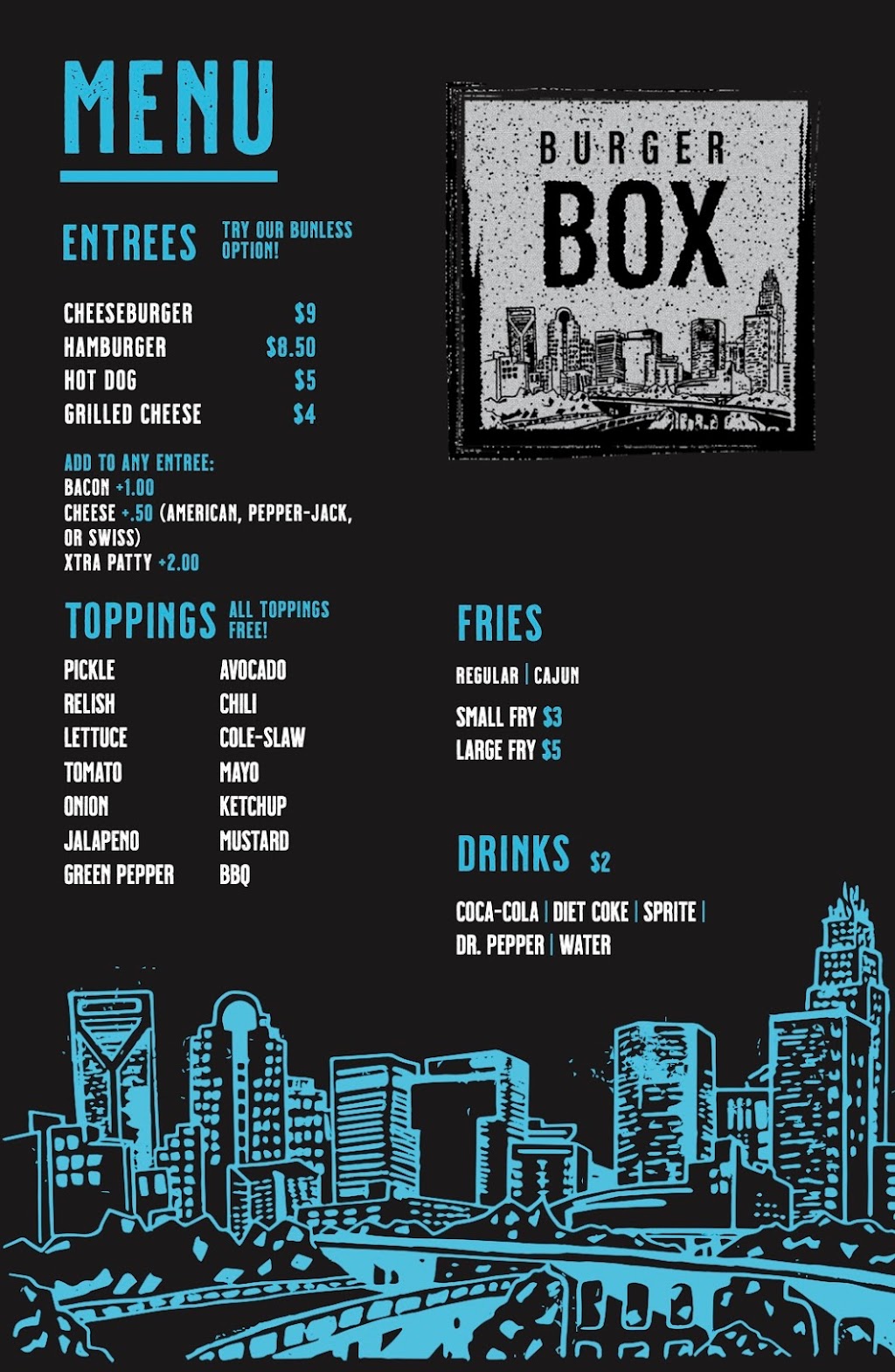 Burger Box | 844 Kathryn Dr SE, Concord, NC 28025 | Phone: (980) 349-6320