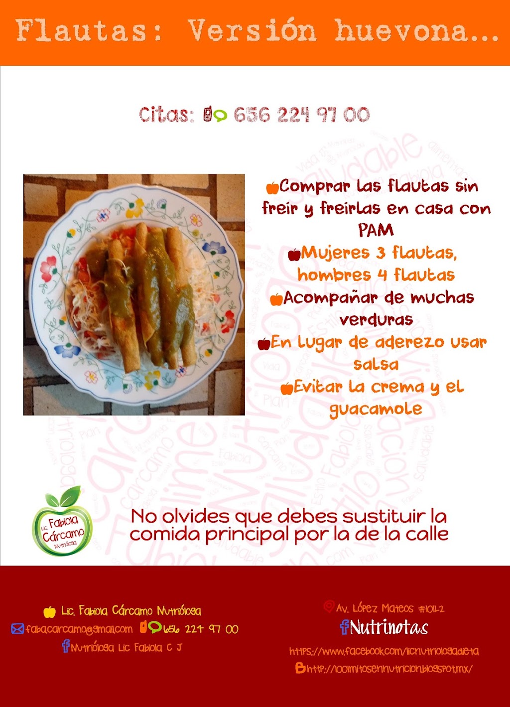 Nutrinotas / Nutrióloga Lic Fabiola C J | Av. López Mateos 1011-Int 2, Los Nogales, 32350 Cd Juárez, Chih., Mexico | Phone: 656 224 9700