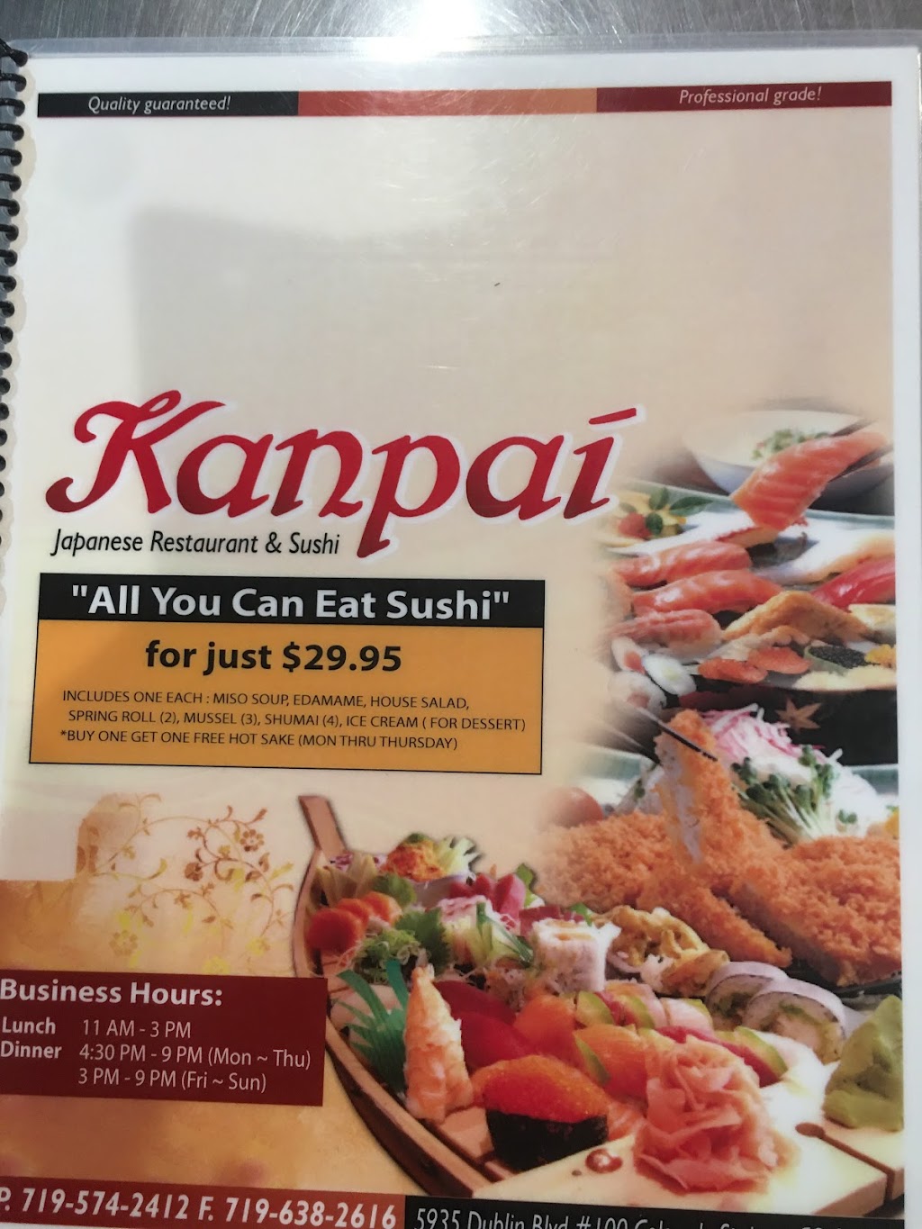 Kanpai Japanese Restaurant and Sushi | 5935 Dublin Blvd #100, Colorado Springs, CO 80923 | Phone: (719) 574-2412