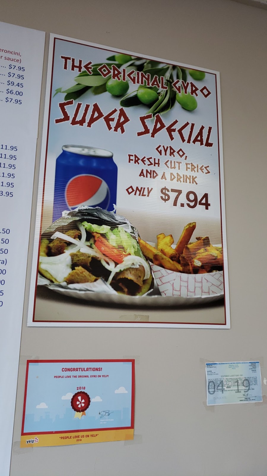 The Original Gyro | 3611 Library Rd, Castle Shannon, PA 15234, USA | Phone: (412) 881-3352