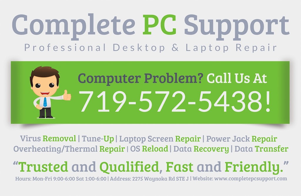 Complete PC Support | 2275 Waynoka Rd suite j, Colorado Springs, CO 80915, USA | Phone: (719) 572-5438