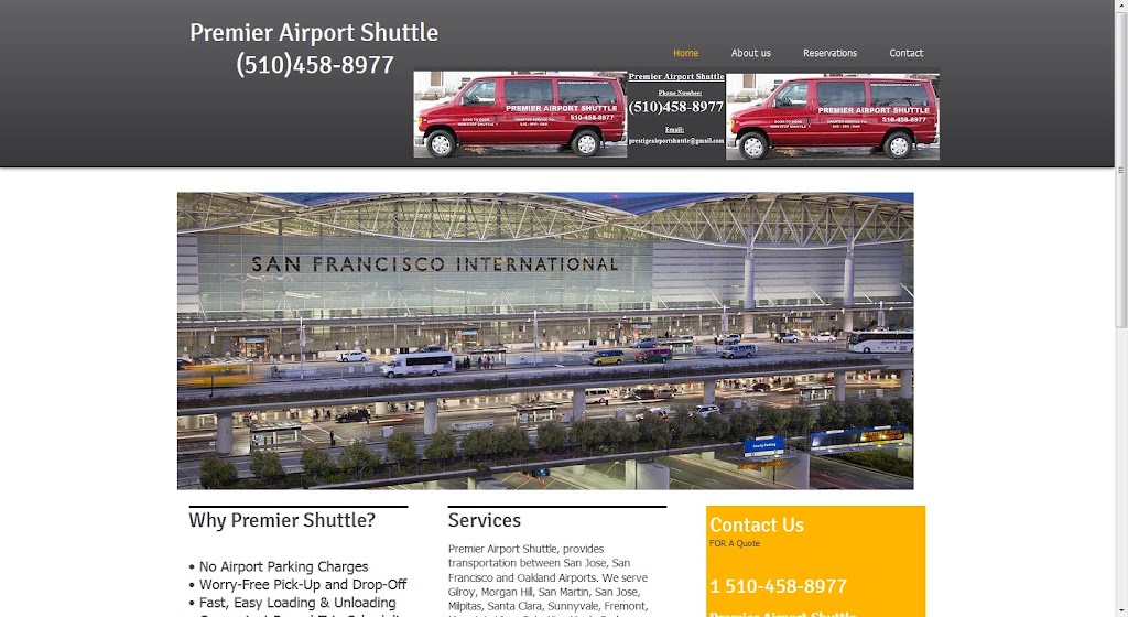 Premier Airport Shuttle | 1384 Sylvia Dr, San Jose, CA 95121, USA | Phone: (510) 458-8977