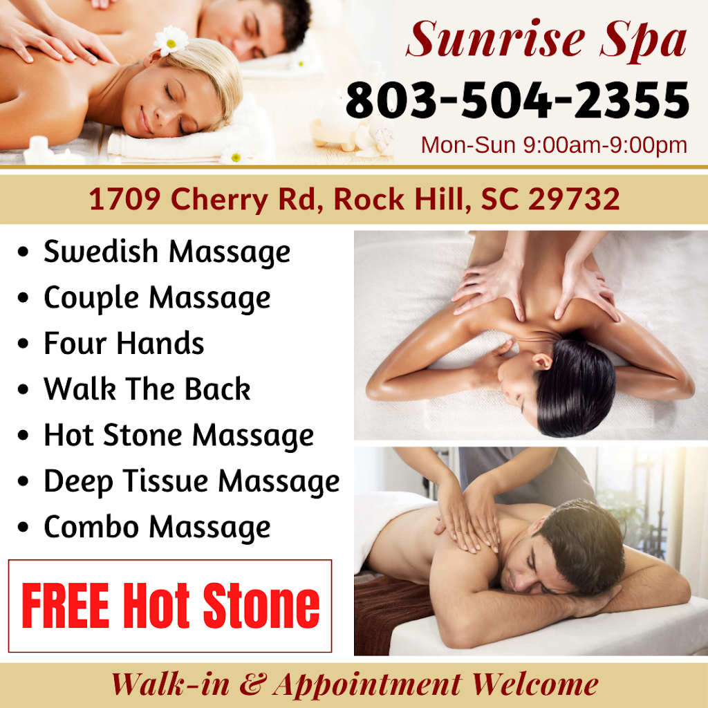 Sunrise Spa | 1709 Cherry Rd, Rock Hill, SC 29732, USA | Phone: (803) 504-2355