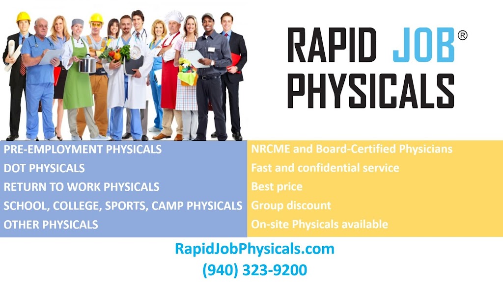 Rapid Job Physicals LLC | 2215 S Loop 288 Suite 410, Denton, TX 76205, USA | Phone: (940) 323-9200