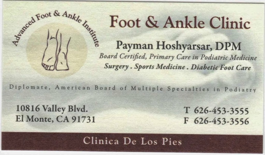 Foot & Ankle Clinic | 10816 Valley Blvd, El Monte, CA 91731, USA | Phone: (626) 453-3555