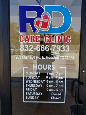 R&D Care Clinic | 930 FM 1960 Ste E, Houston, TX 77073, USA | Phone: (832) 666-7933