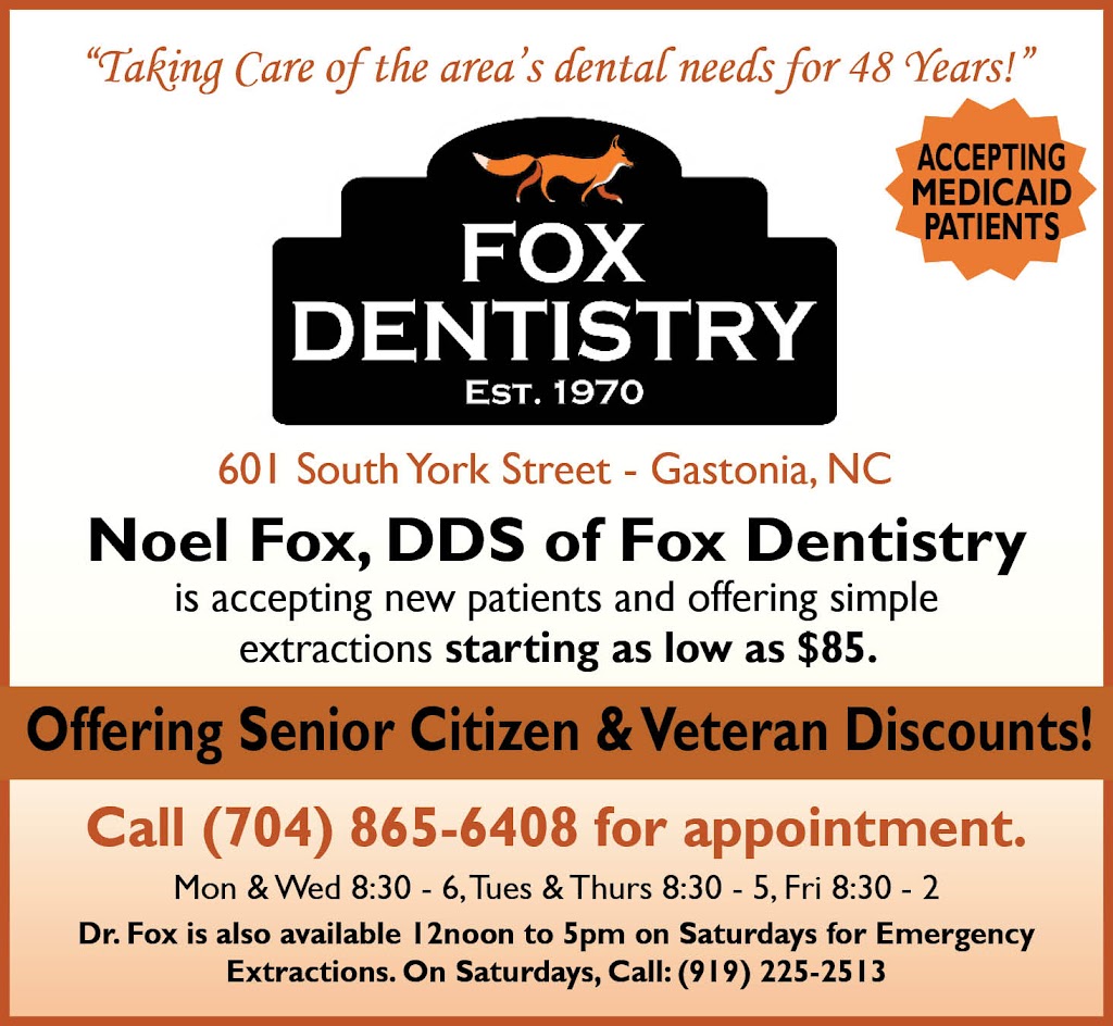 Fox Dentistry | 601 S York St, Gastonia, NC 28052, USA | Phone: (704) 865-6408