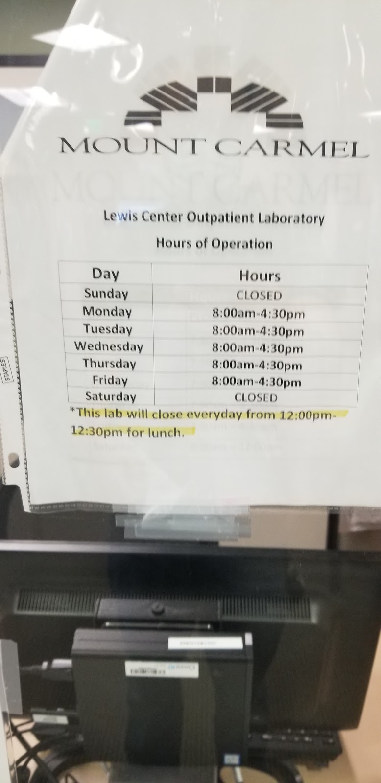 Mount Carmel Lab Service Center Lewis Center | 7100 Graphics Wy. #1600, Lewis Center, OH 43035, USA | Phone: (614) 234-5227