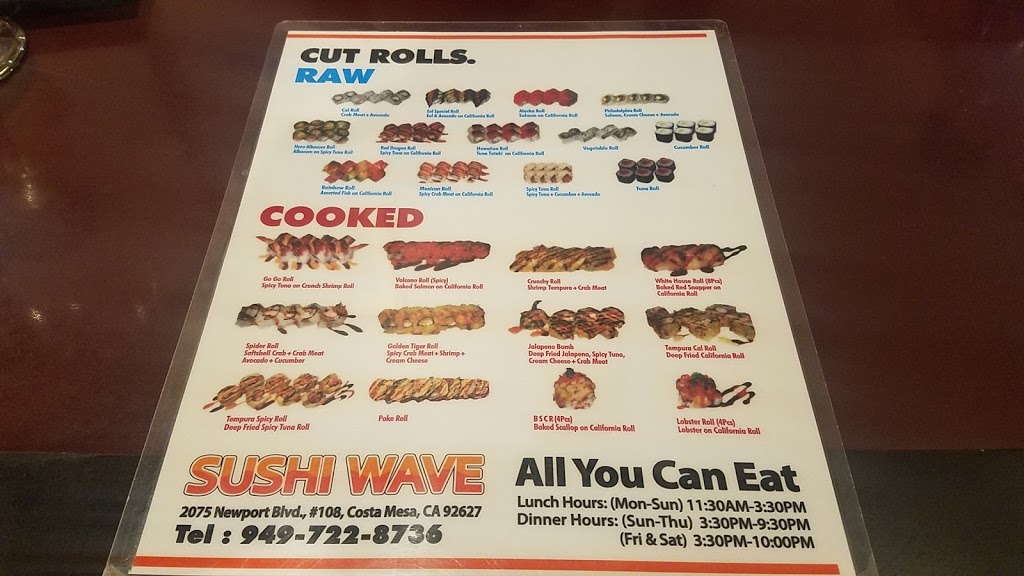 Sushi Wave | 2075 Newport Blvd #108, Costa Mesa, CA 92627, USA | Phone: (949) 722-8736