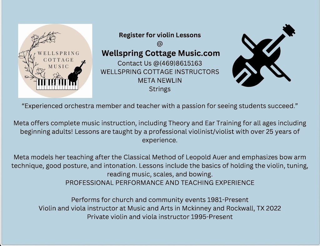 Wellspring Cottage Music | 1072 W Secretariat Dr, Terrell, TX 75160, USA | Phone: (469) 861-5163