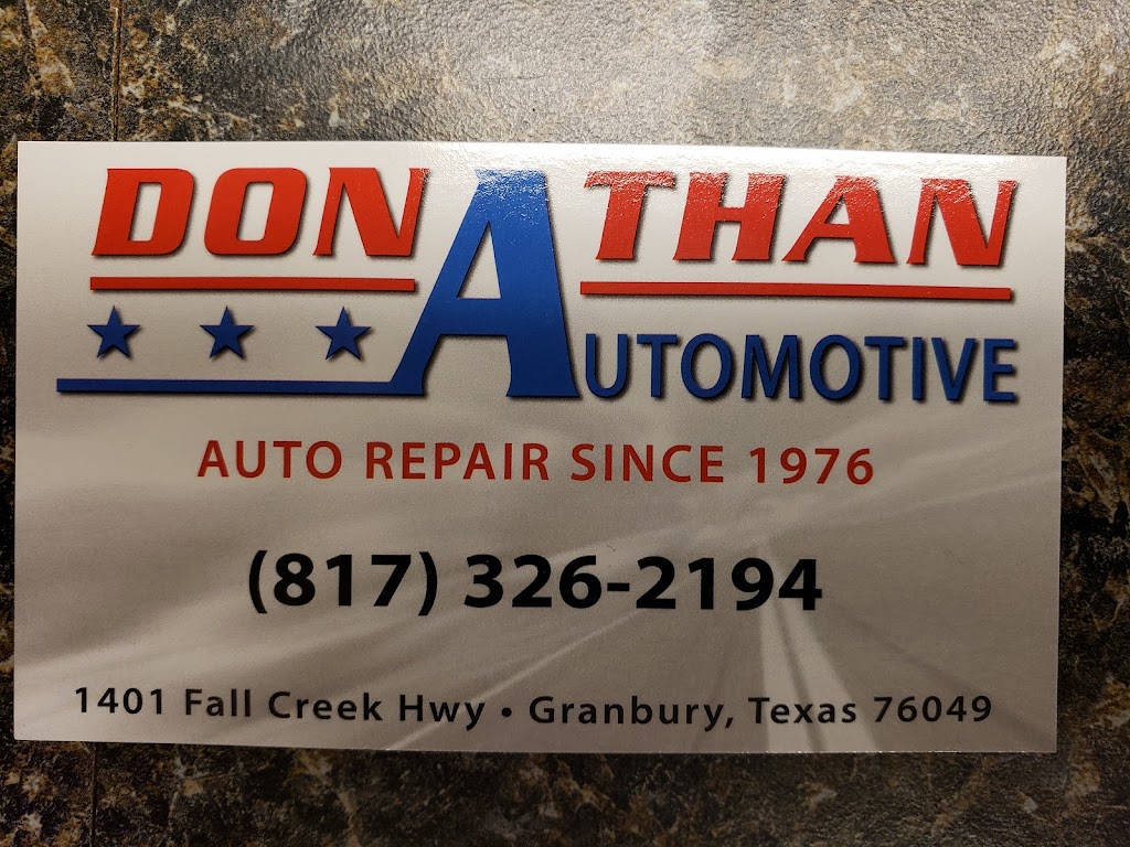 Donathan Automotive | 1401 Fall Creek Hwy, Granbury, TX 76049, USA | Phone: (817) 326-2194