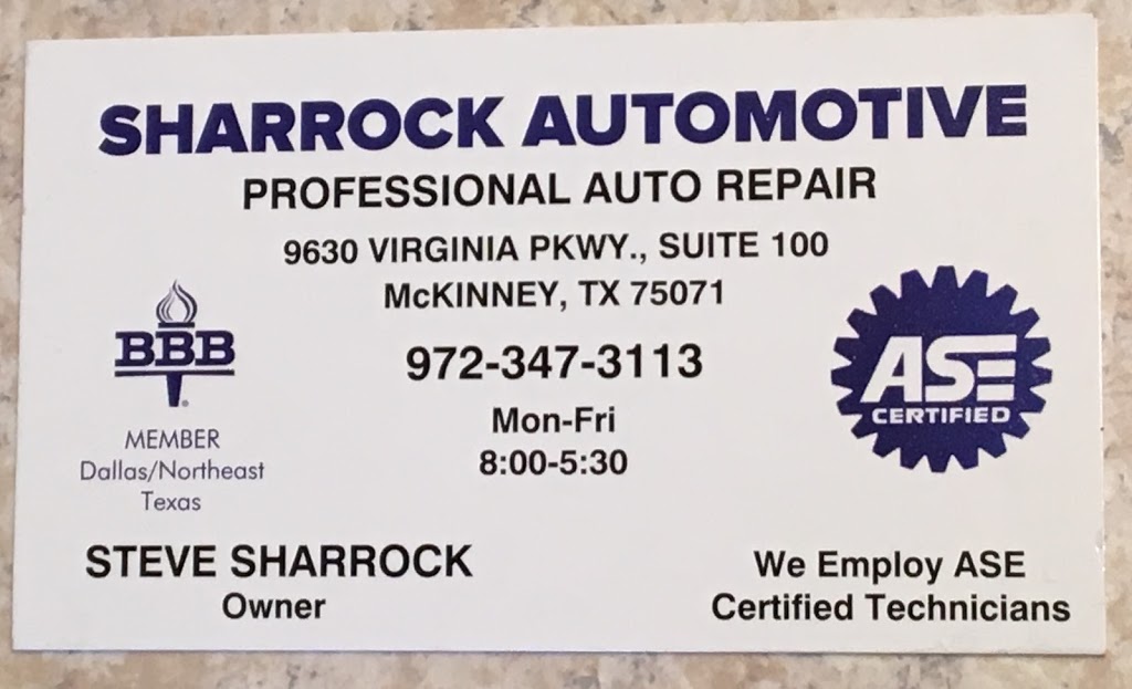 Sharrock Automotive | 9630 Virginia Pkwy STE 100, McKinney, TX 75071, USA | Phone: (972) 347-3113
