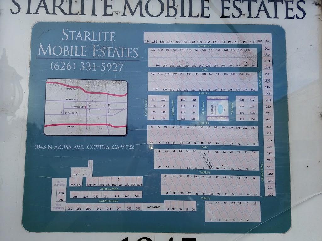 Starlite Mobile Estates | 1045 N Azusa Ave, Covina, CA 91722 | Phone: (626) 331-5927