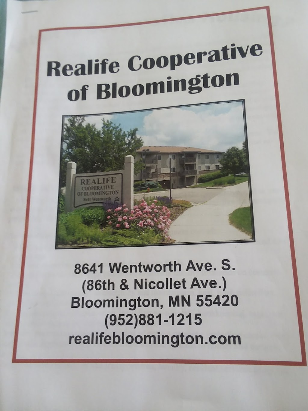 Realife Cooperative of Bloomington | 8641 Wentworth Ave S, Minneapolis, MN 55420, USA | Phone: (952) 881-1215