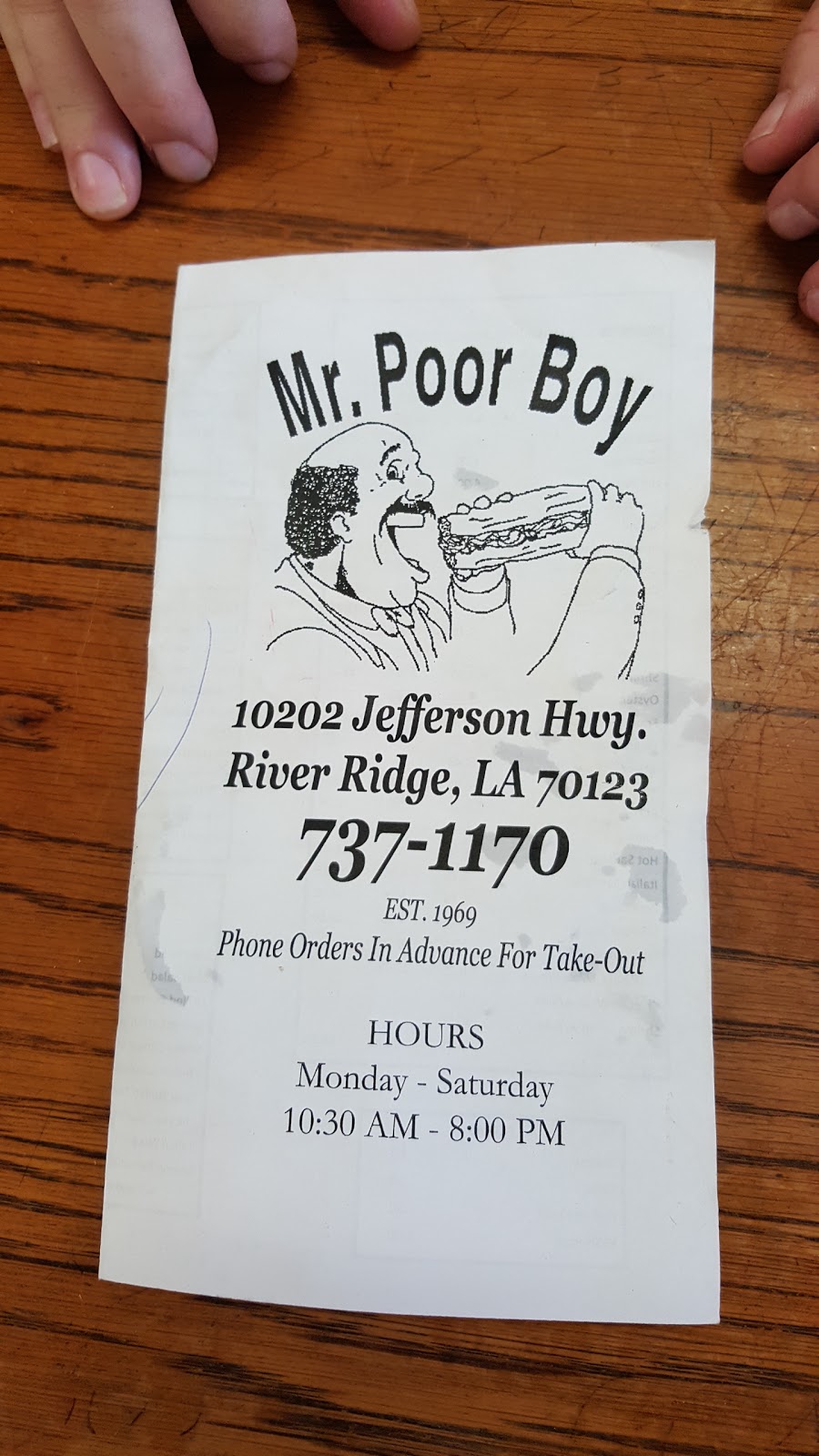Mr Poor Boy Restaurant | 10202 Jefferson Hwy, River Ridge, LA 70123, USA | Phone: (504) 737-1170