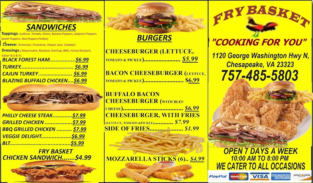 Fry Basket | Gilmerton Shopping Center, 1120 George Washington Hwy N, Chesapeake, VA 23323, USA | Phone: (757) 485-5803