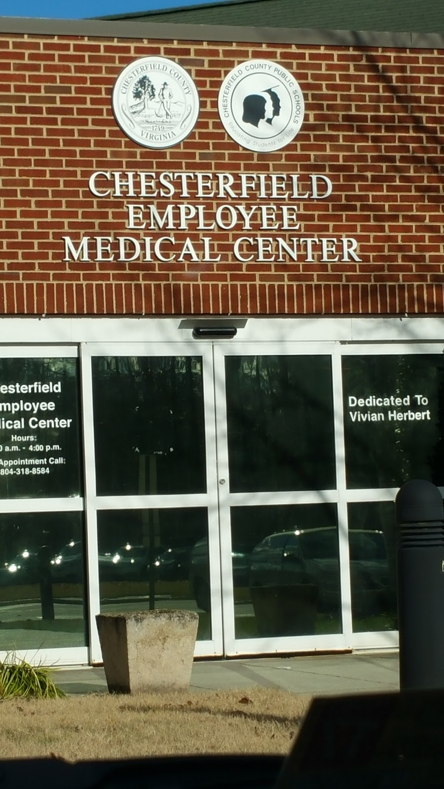 Chesterfield Employee Medical Center | 6800 Lucy Corr Blvd, Chesterfield, VA 23832 | Phone: (804) 318-8584