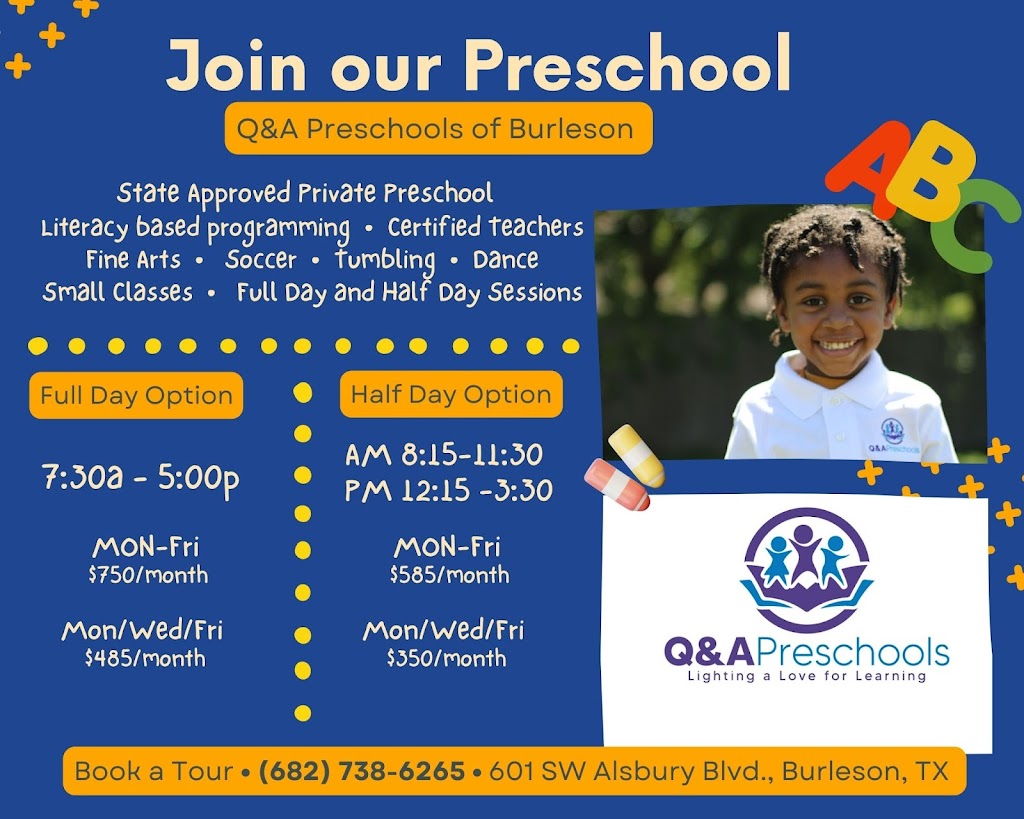 Q&A Preschools | 601 SW Alsbury Blvd, Burleson, TX 76028, USA | Phone: (682) 738-6265