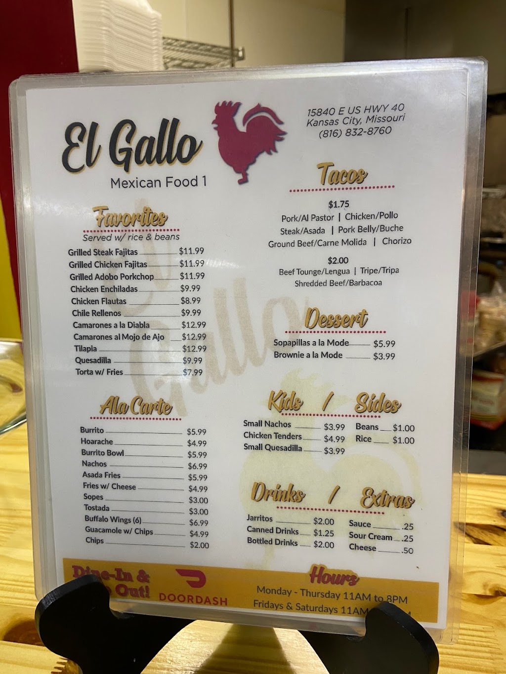 El Gallo Mexican Food 1 | 15740 E US Hwy 40, Kansas City, MO 64136, USA | Phone: (816) 832-8760