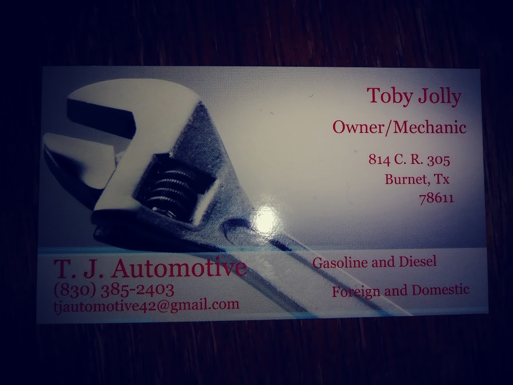 T. J. Automotive | 814 Co Rd 305, Burnet, TX 78611 | Phone: (830) 385-2403