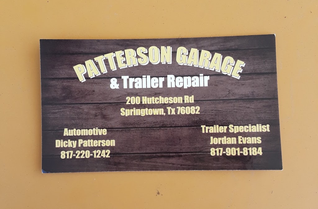 Patterson Garage & Trailer Repair | 200 Hutcheson Rd, Springtown, TX 76082, USA | Phone: (817) 220-1242