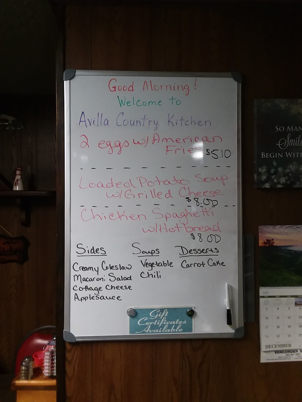 Avilla Country Kitchen | 108 W Albion St, Avilla, IN 46710, USA | Phone: (260) 897-2612