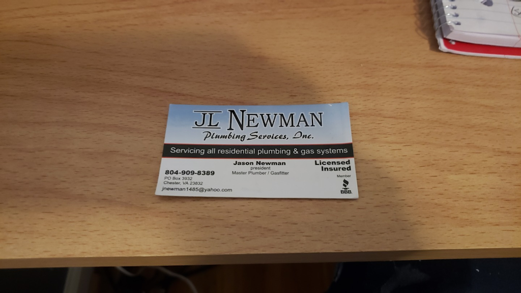 JL Newman Plumbing Services, INC | 3892 Grey Hound Ct, Midlothian, VA 23112, USA | Phone: (804) 909-8389