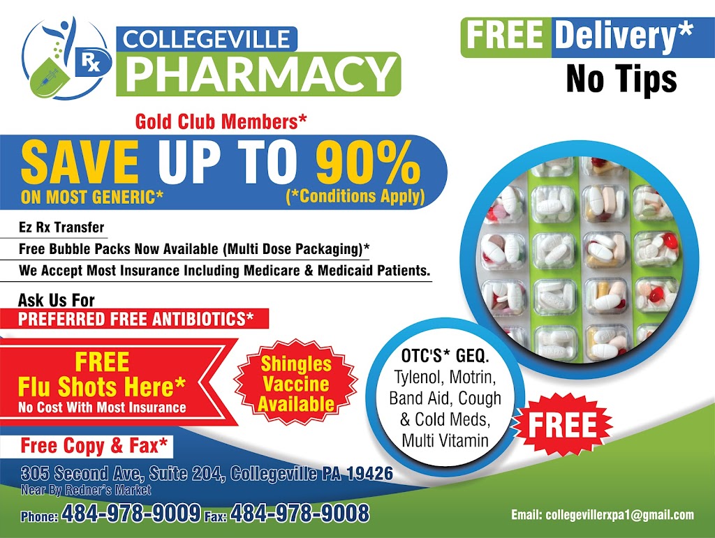 Collegeville Pharmacy Inc | 305 2nd Ave, Collegeville, PA 19426 | Phone: (484) 978-9009